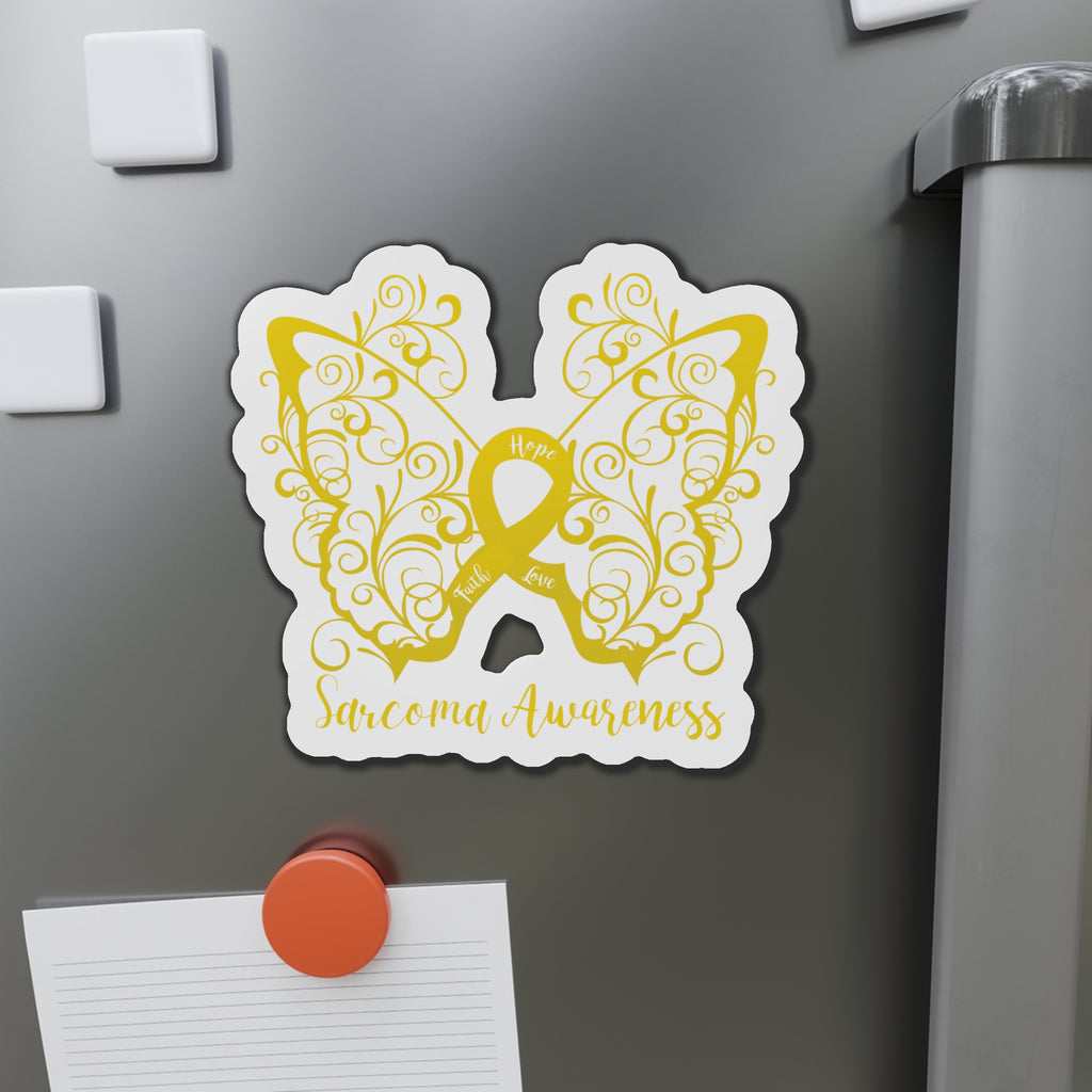 Sarcoma Awareness Filigree Butterfly Flexible Vehicle Magnet