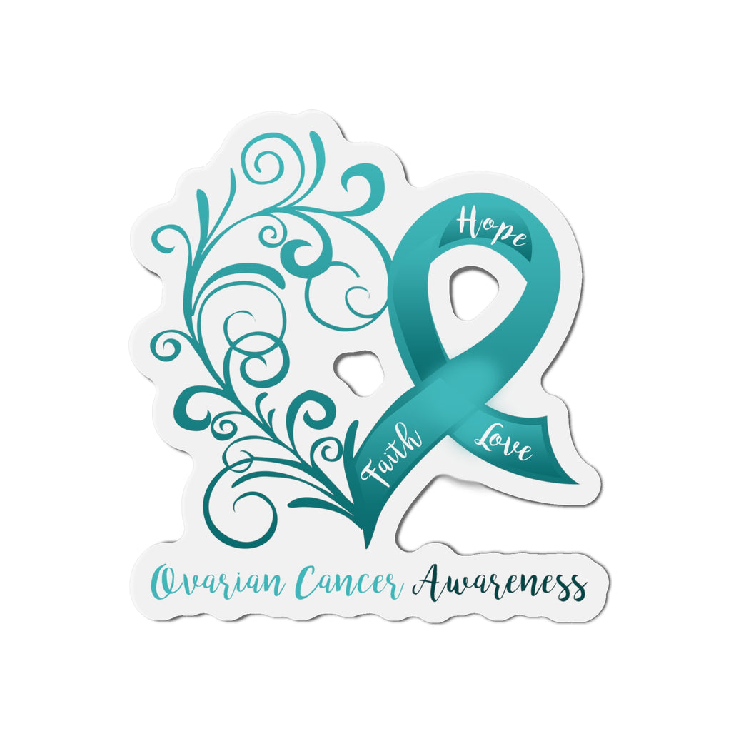 Ovarian Cancer Awareness Heart Flexible Vehicle Magnet