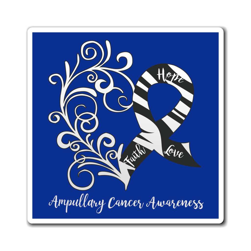 Ampullary Cancer Awareness Heart "Dark Blue" Magnet (3 Sizes Available)