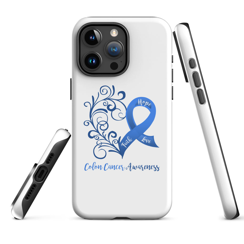 Colon Cancer Awareness Heart Tough Case for iPhone® (Several Models Available)(NON-RETURNABLE)
