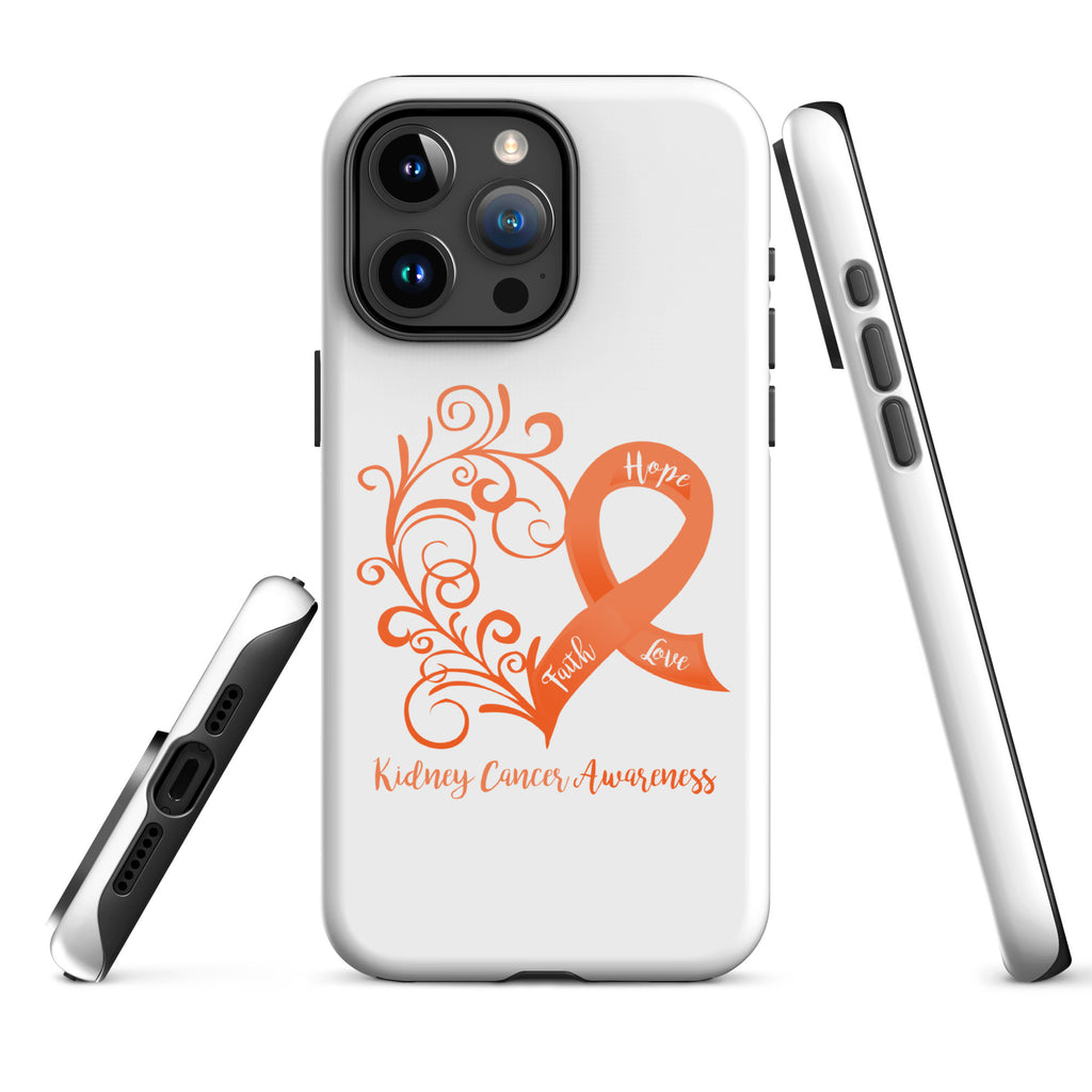 Kidney Cancer Awareness Heart Tough Case for iPhone® (Several Models Available)(NON-RETURNABLE)