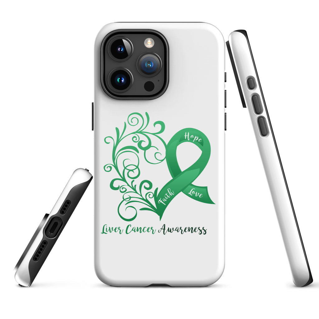 Liver Cancer Awareness Heart Tough Case for iPhone® (Several Models Available)(NON-RETURNABLE)