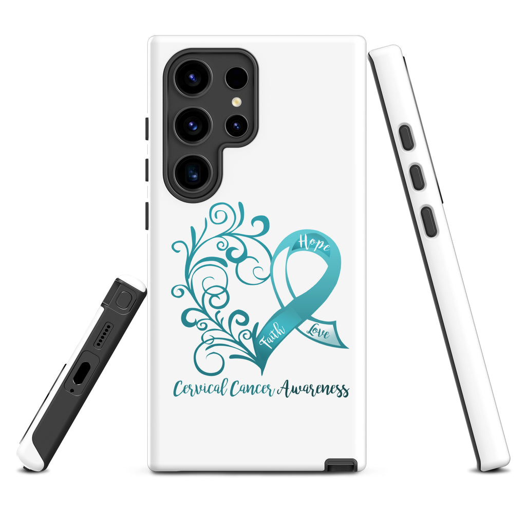 Cervical Cancer Awareness Heart Tough case for Samsung® (Several Models Available)(NON-RETURNABLE)