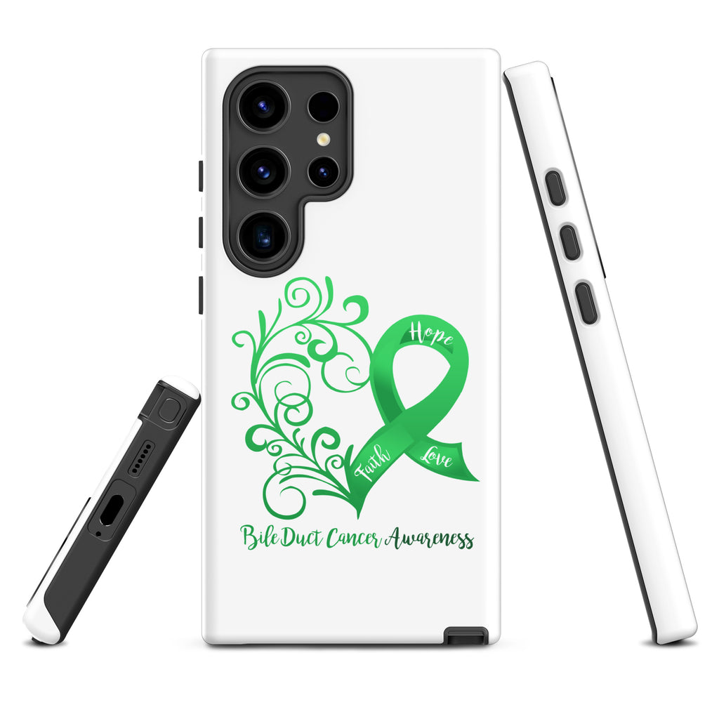 Bile Duct Cancer Awareness Heart Tough case for Samsung® (Several Models Available)(NON-RETURNABLE)