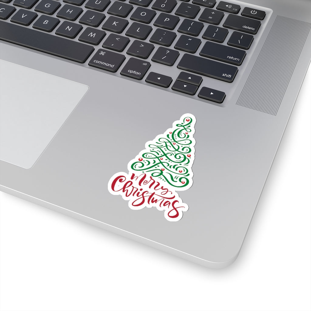 Filigree Christmas Tree Sticker (3 x 3)