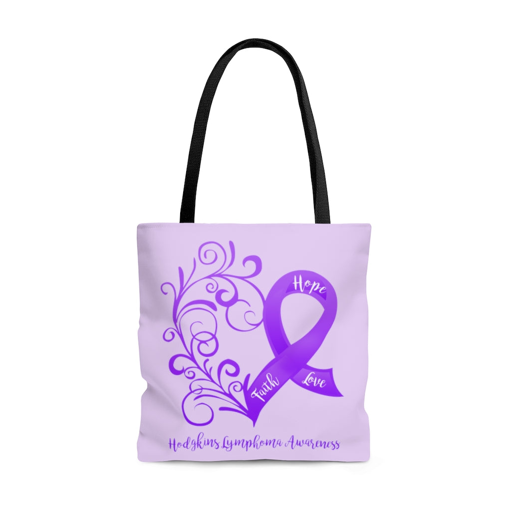 Hodgkins Lymphoma Awareness Large Lavender Tote Bag (Dual Sided Design)
