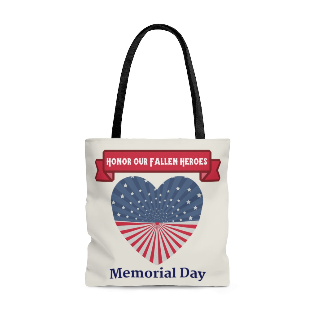 Memorial Day Large "Natural" Tote Bag (Dual-Sided Design)
