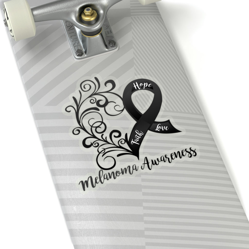 Melanoma Awareness Heart Car Sticker (6 X 6)
