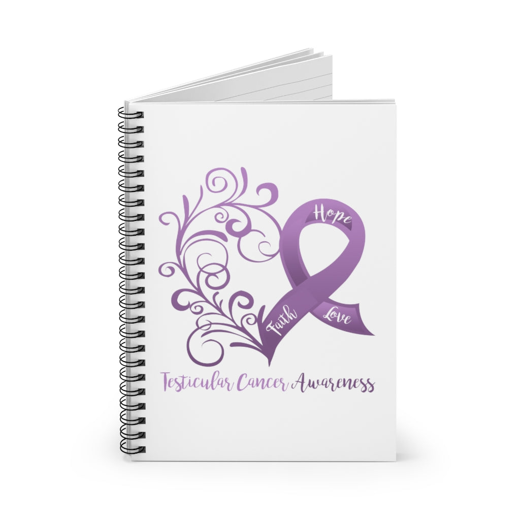 Testicular Cancer Awareness Spiral Journal - Ruled Line