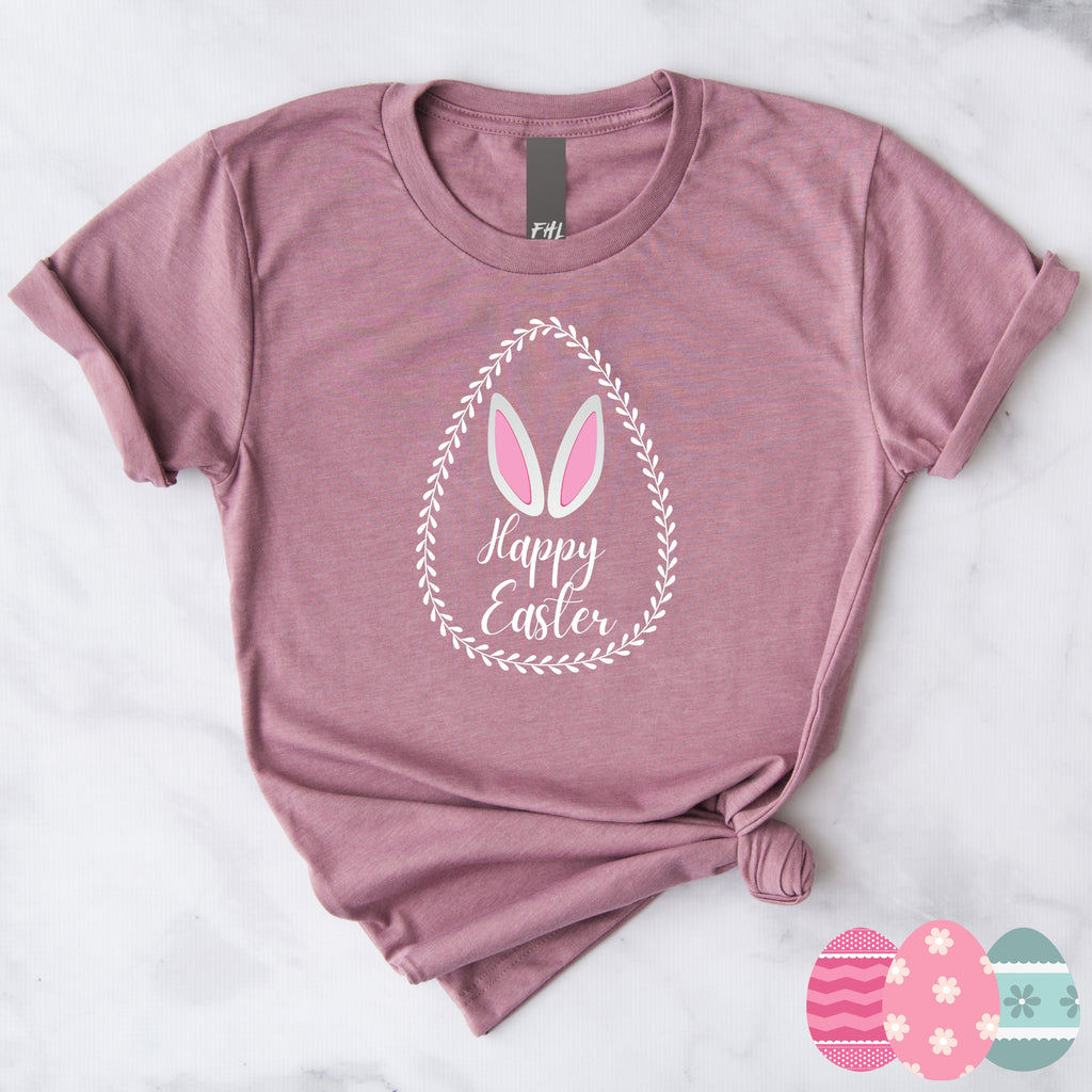 Happy Easter Laurel Egg T-Shirt - (Several Colors Available)