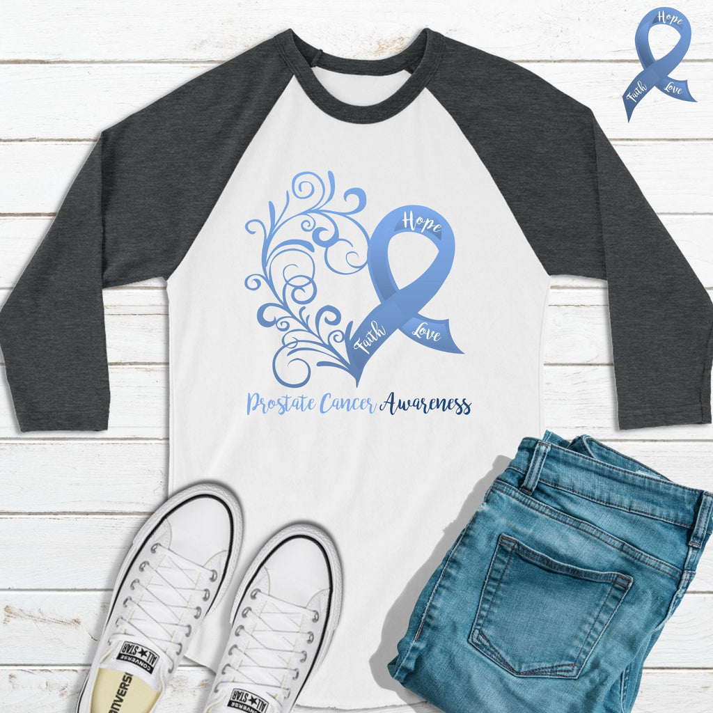 Prostate Cancer Awareness 3/4 Sleeve Raglan Shirt