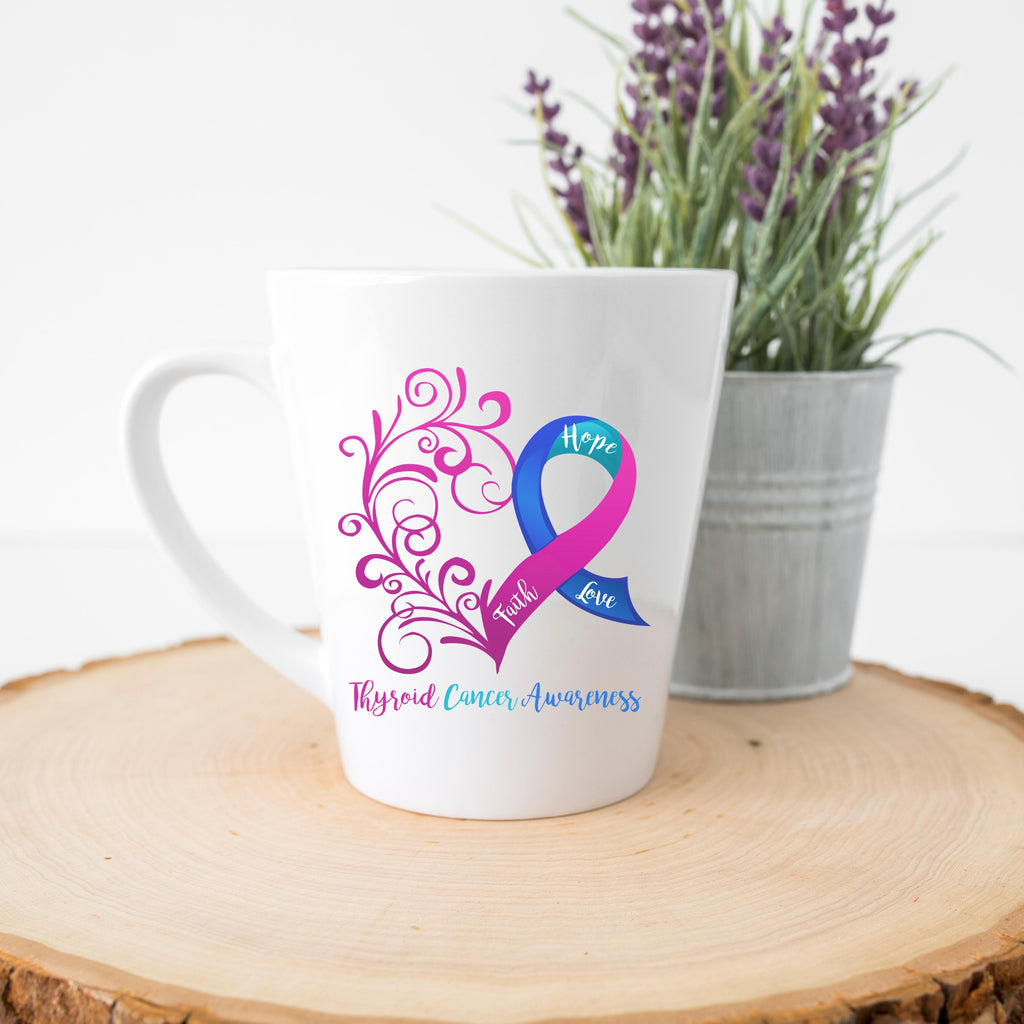Thyroid Cancer Awareness Latte Mug (12 oz.)