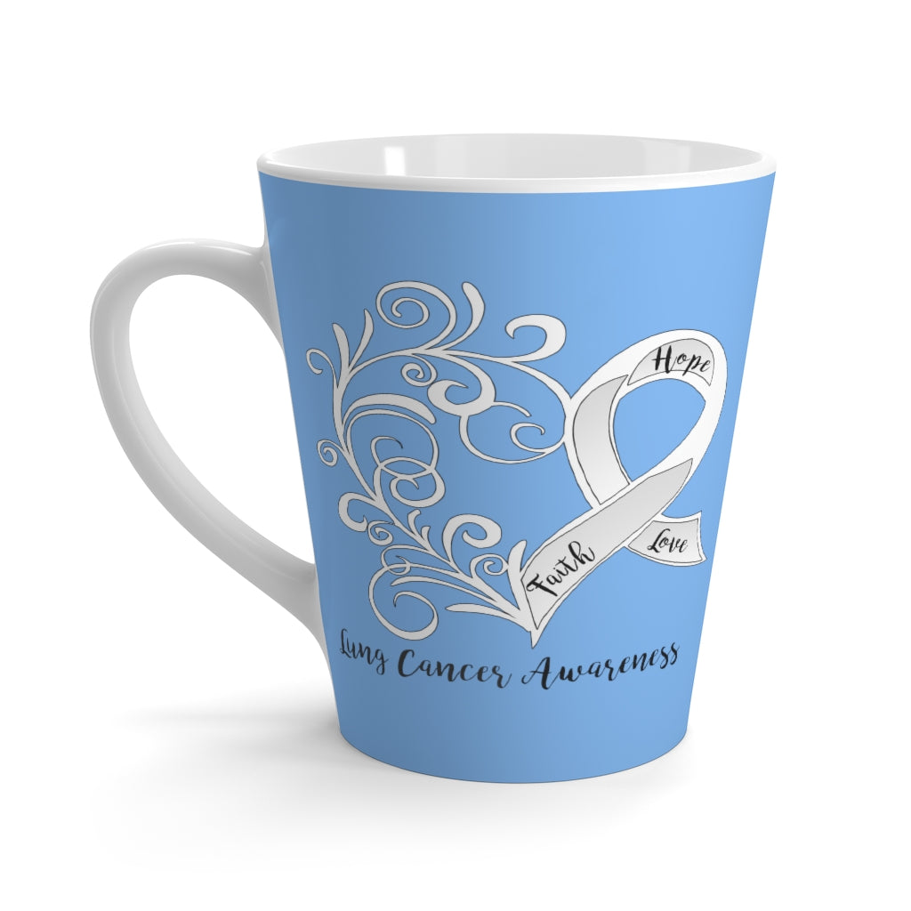 Lung Cancer Awareness "Light Blue" Latte Mug (12 oz.)