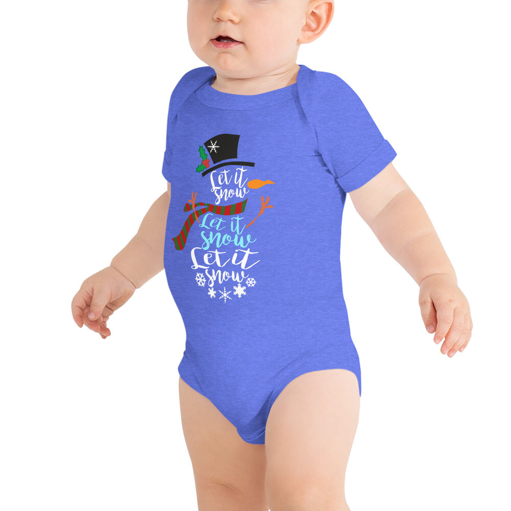 "Let It Snow" Baby Short Sleeve One Piece - Several Colors Available