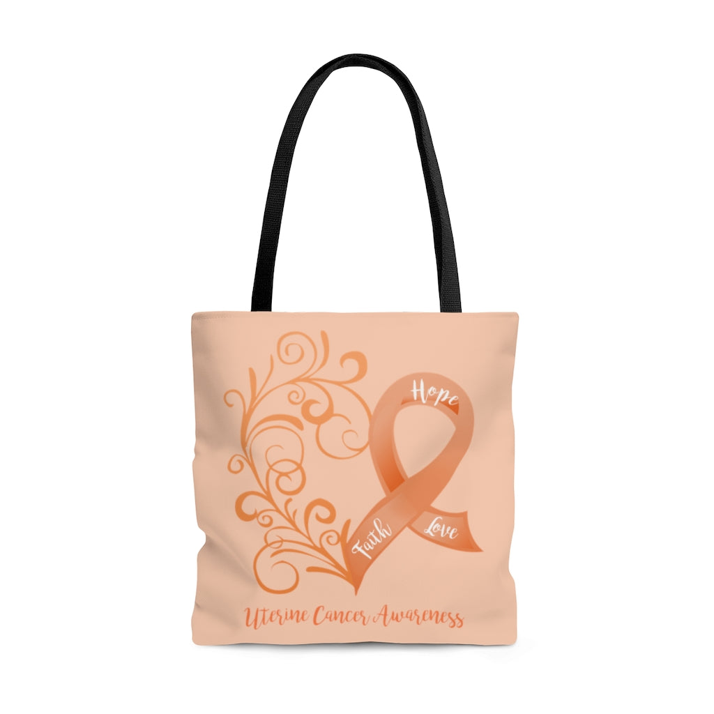 Uterine Cancer Awareness Large Tote Bag (Dual-Sided Design)