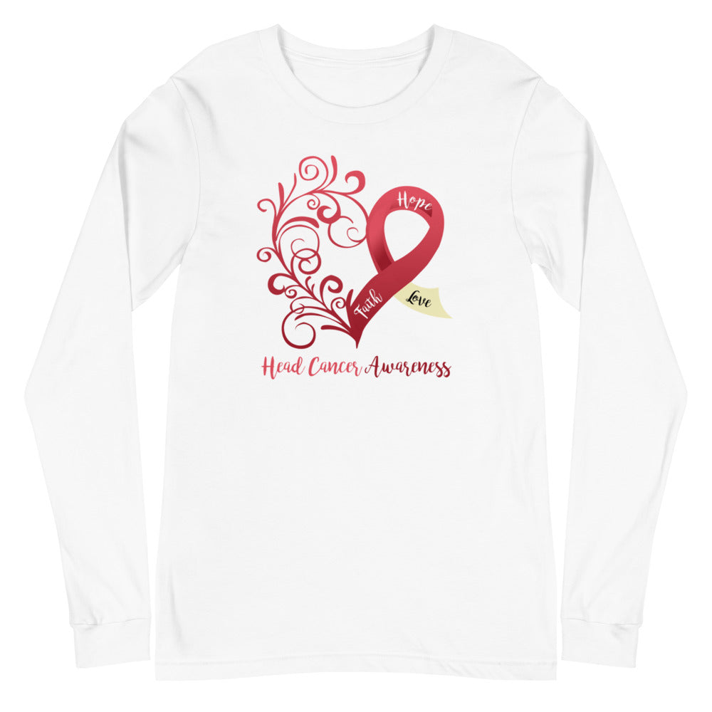 Head Cancer Awareness Long Sleeve Tee (Several Colors Available)