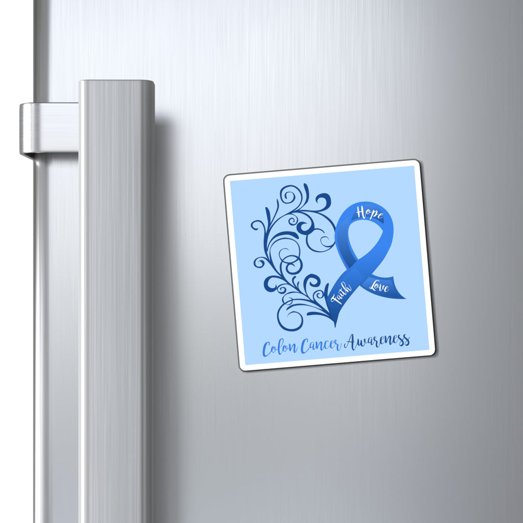 Colon Cancer Awareness Magnet (Light Blue Background) (3 Sizes Available)