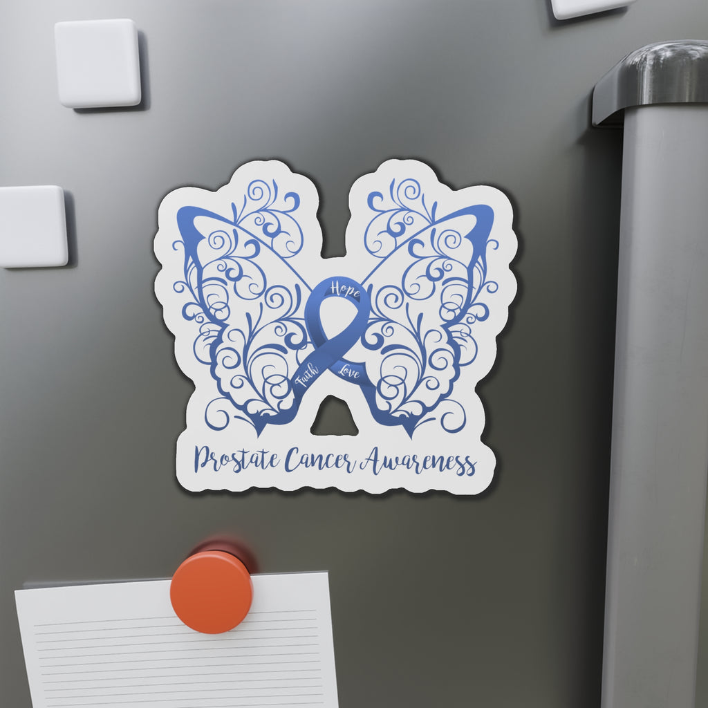 Prostate Cancer Awareness Filigree Butterfly Flexible Vehicle Magnet