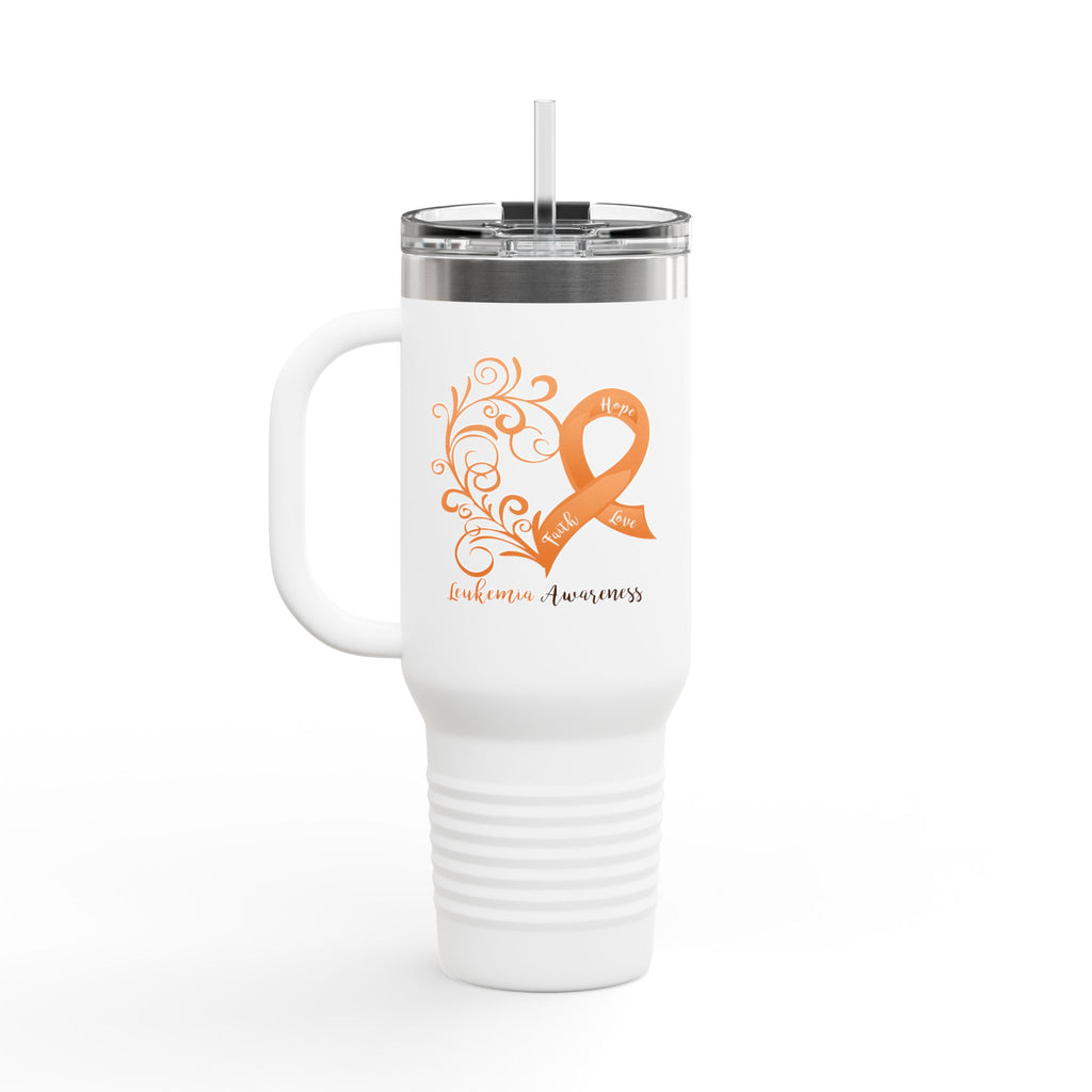 Leukemia Awareness Awareness Heart Insulated Travel Mug | 40oz