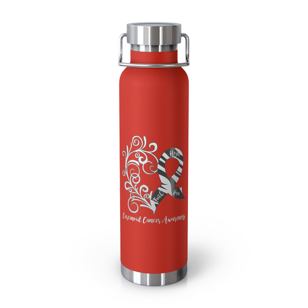 Carcinoid Cancer Awareness Heart Copper Vacuum Insulated Bottle, 22oz