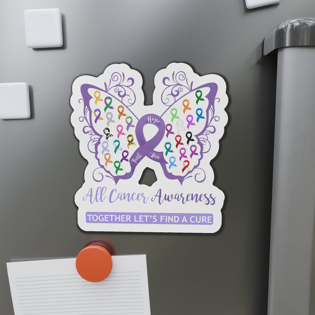 All Cancer Awareness Filigree Butterfly Flexible Vehicle Magnet