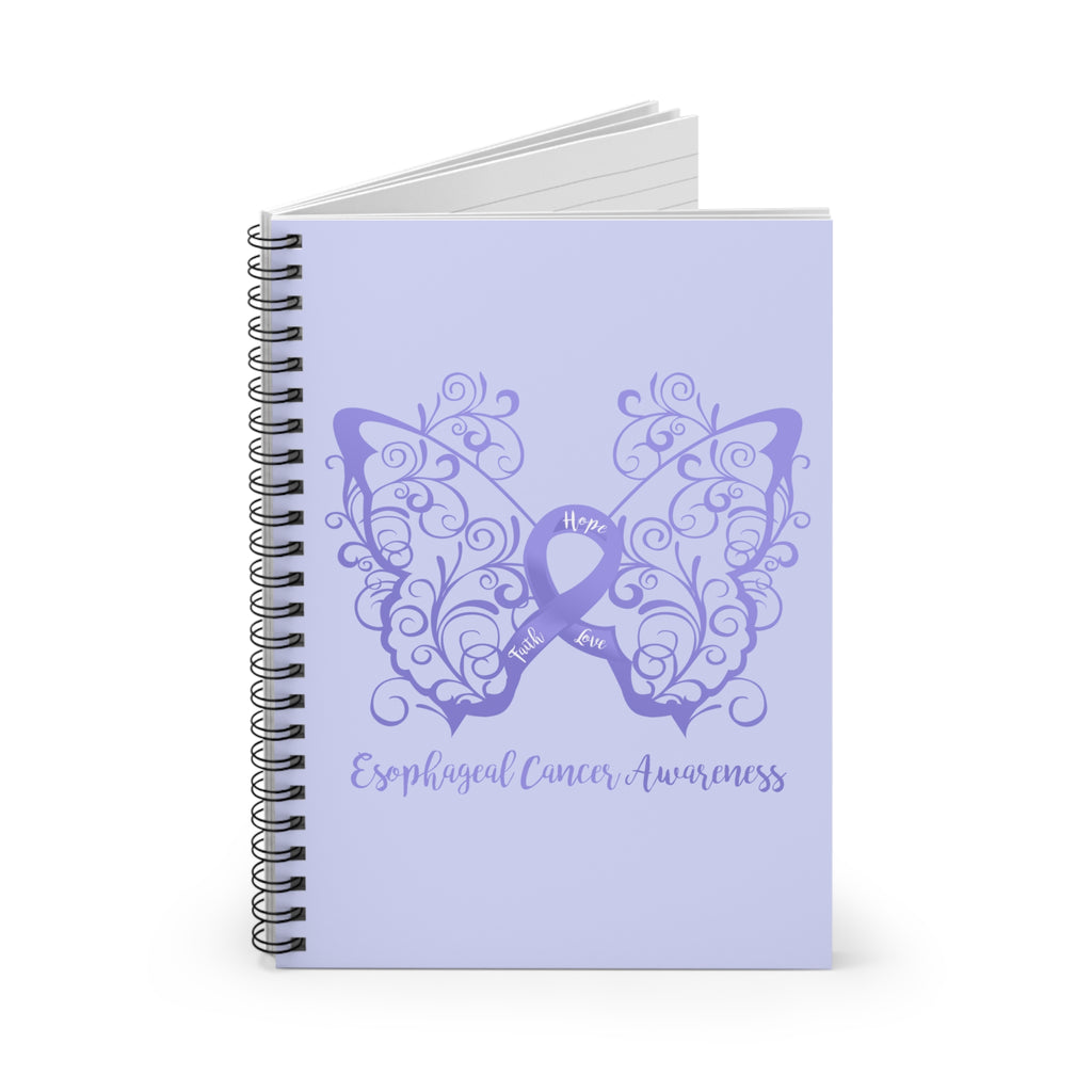 Esophageal Awareness Filigree Butterfly "Periwinkle Blue" Spiral Journal - Ruled Line