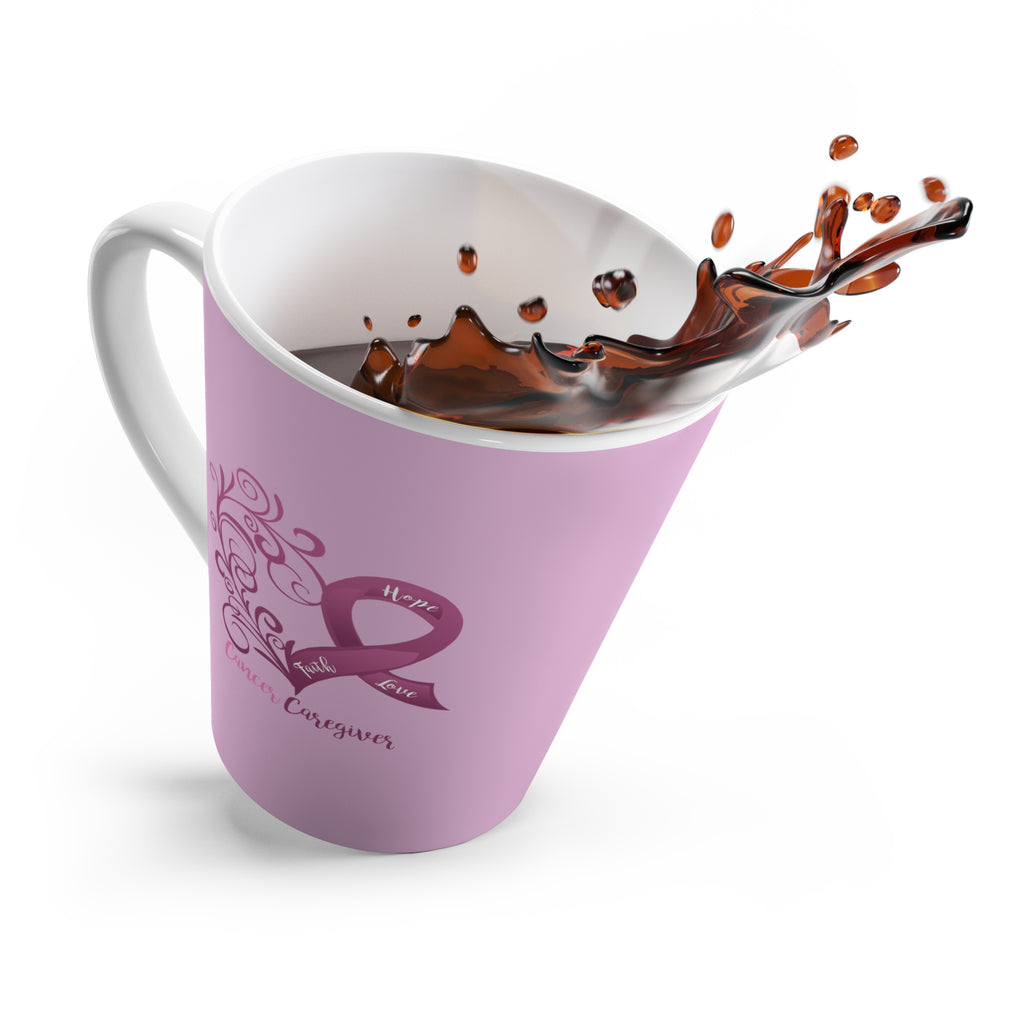 Cancer Caregiver Heart "Light Plum" Latte Mug (12 oz.)