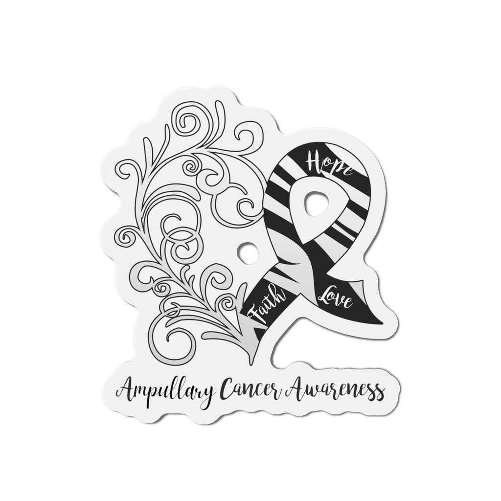 Ampullary Cancer Awareness Heart Flexible Vehicle Magnet (6 X 6)
