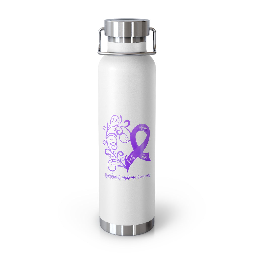 Hodgkins Lymphoma Awareness Heart Copper Vacuum Insulated Bottle, 22oz