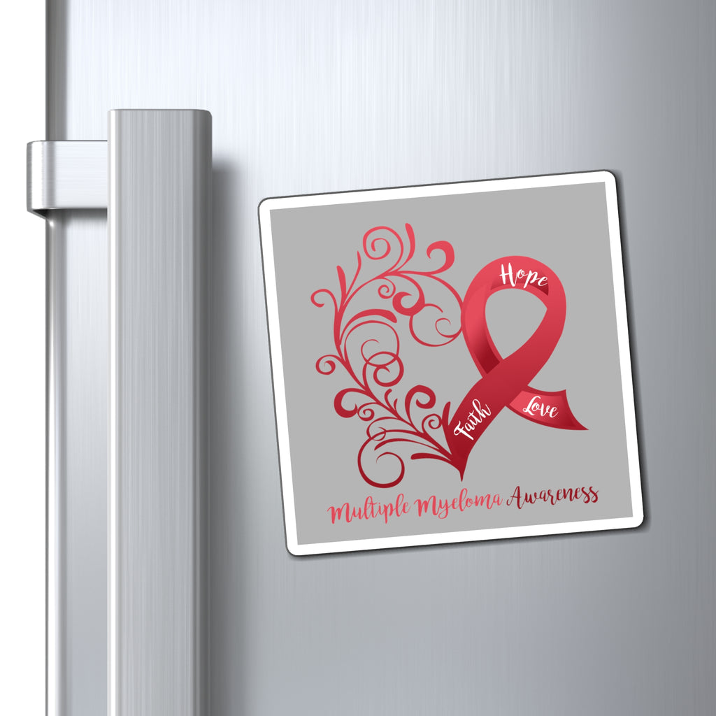 Multiple Myeloma Awareness Heart "Light Grey" Magnet (3 Sizes Available)