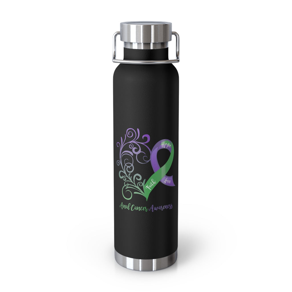 Anal Cancer Awareness Heart Copper Vacuum Insulated Bottle, 22oz