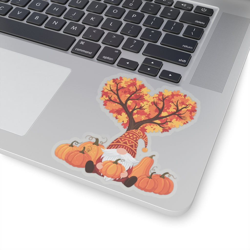 Autumn Gnome Transparent Sticker - Multiple Sizes