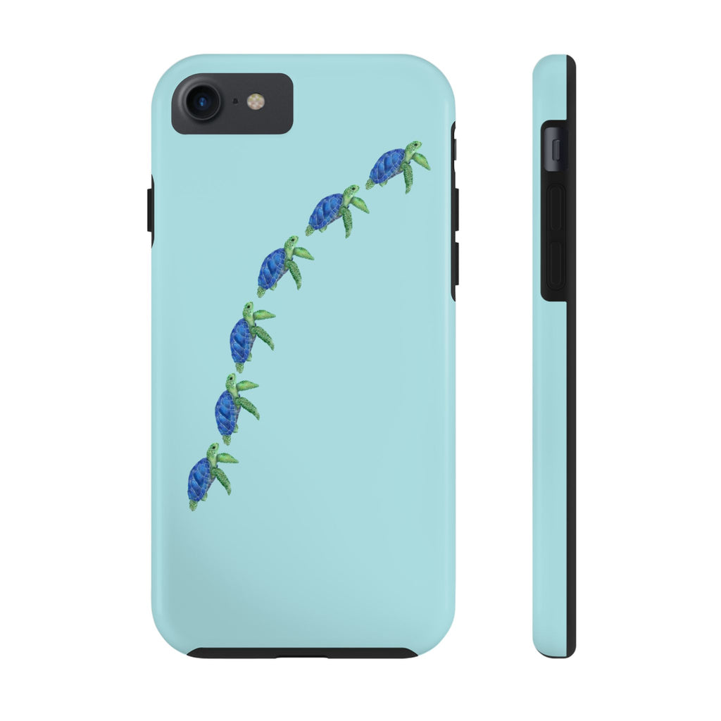 Swimming Sea Turtles "Light Teal" Tough iPhone Case SE