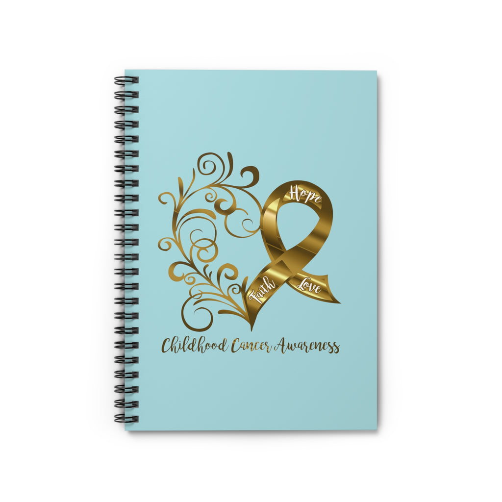 Childhood Cancer Awareness Heart Spiral Journal - Ruled Line