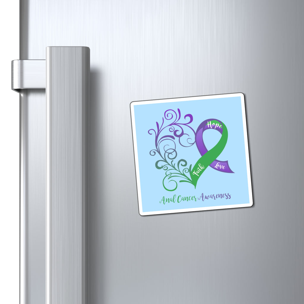 Anal Cancer Awareness Magnet (Light Blue Background) (3 Sizes Available)