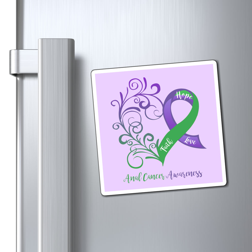 Anal Cancer Awareness Magnet (Lavender Background) (3 Sizes Available)