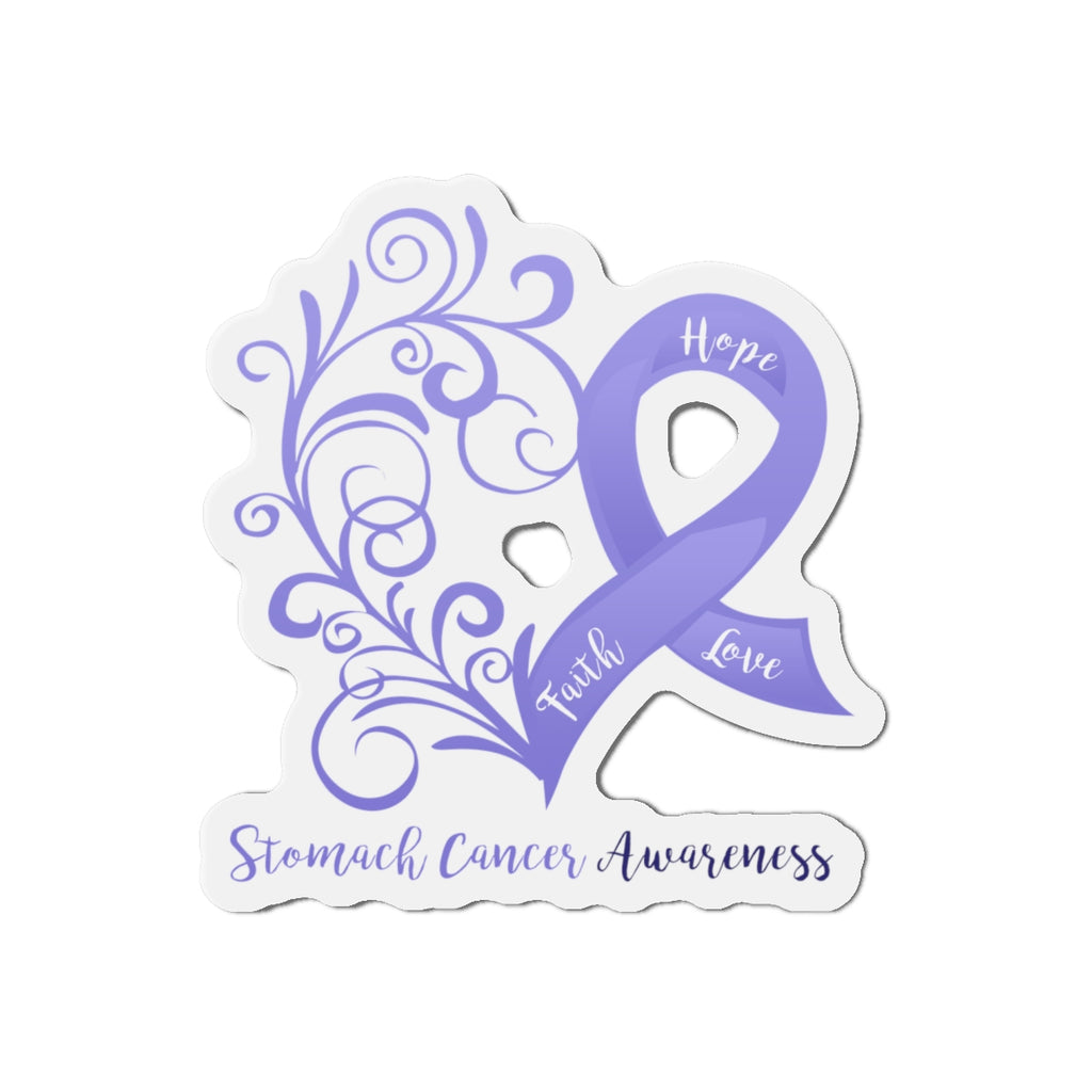 Stomach Cancer Awareness Heart Flexible Vehicle Magnet (6 X 6)