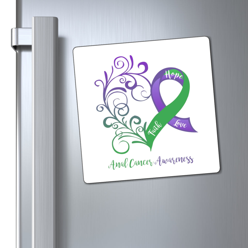 Anal Cancer Awareness Magnet (White Background) (3 Sizes Available)