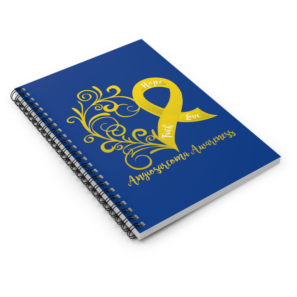 Angiosarcoma Awareness Heart Royal Blue Spiral Journal - Ruled Line