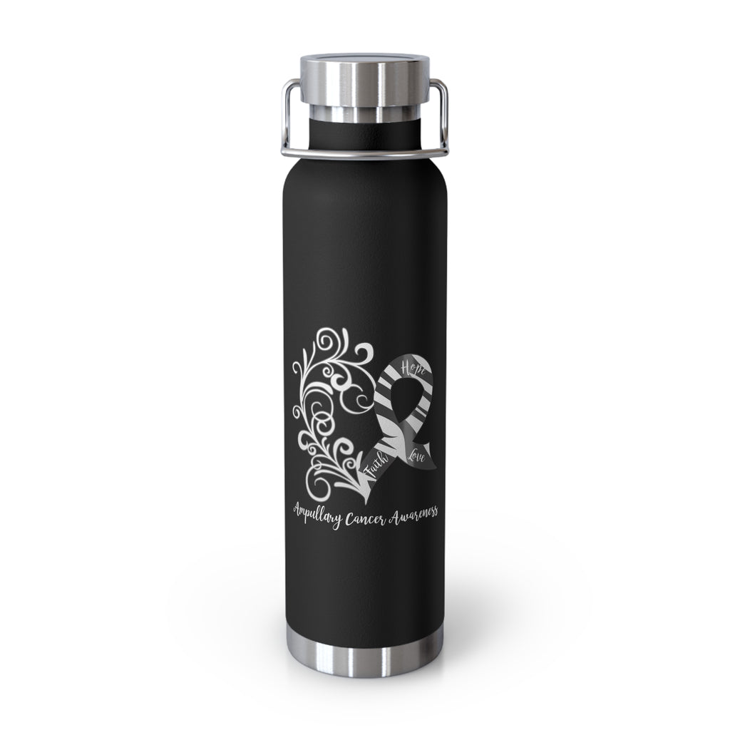 Ampullary Cancer Awareness Heart Copper Vacuum Insulated Bottle, 22oz (Dark Colors)