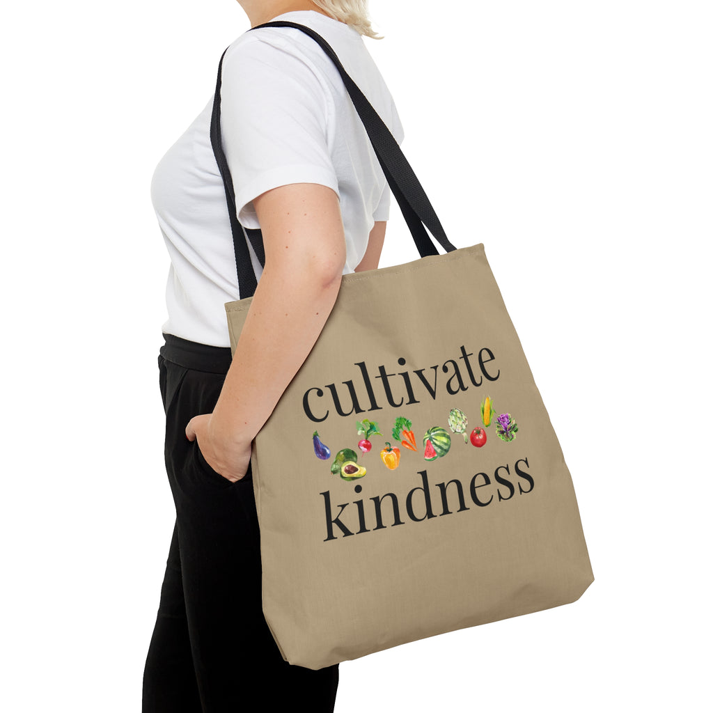 cultivate kindness Large "Khaki" Tote Bag