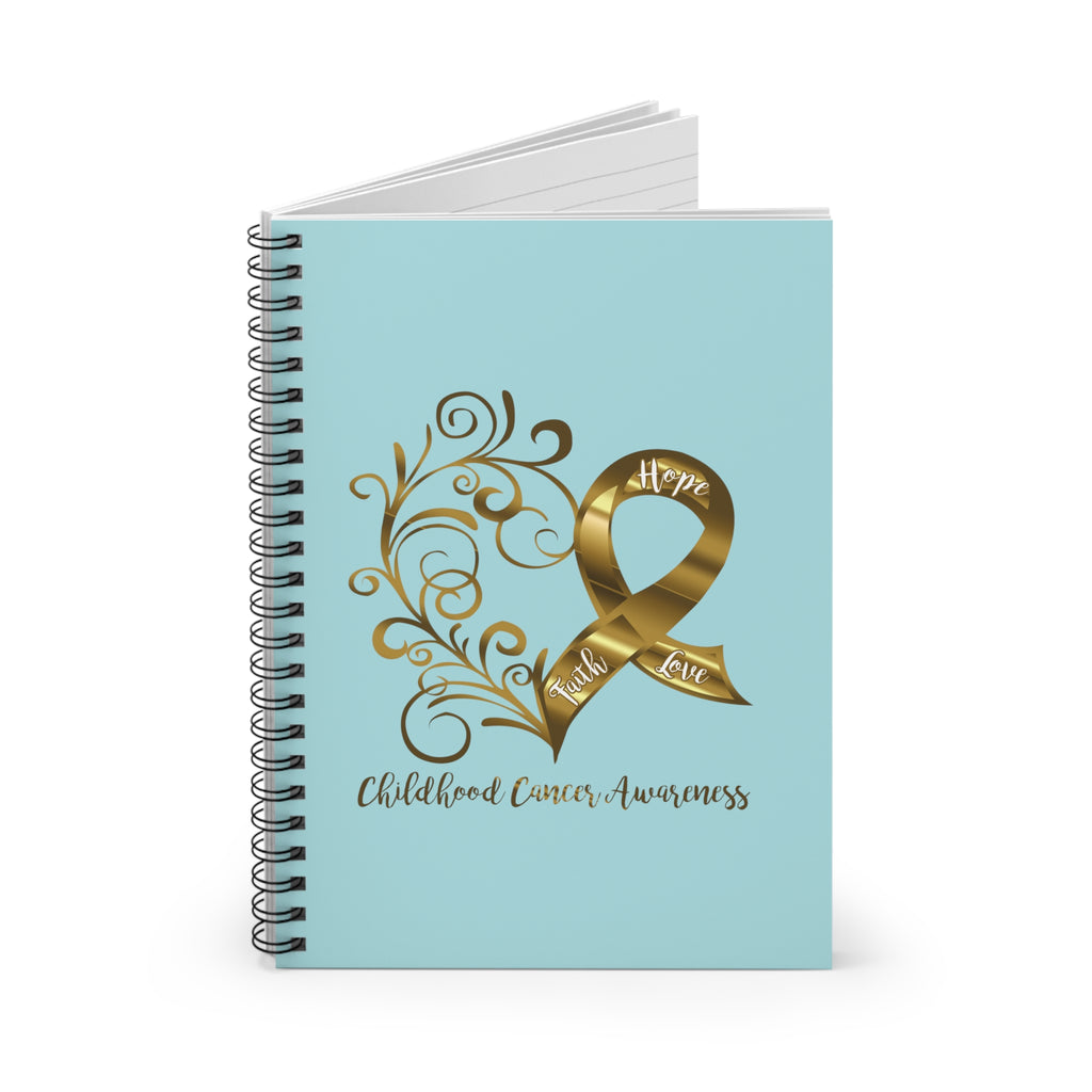 Childhood Cancer Awareness Heart Spiral Journal - Ruled Line