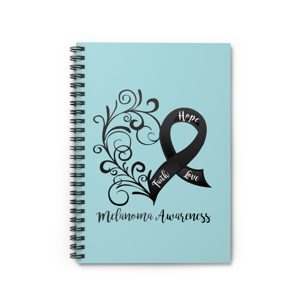 Melanoma Awareness Heart Spiral Journal - Ruled Line