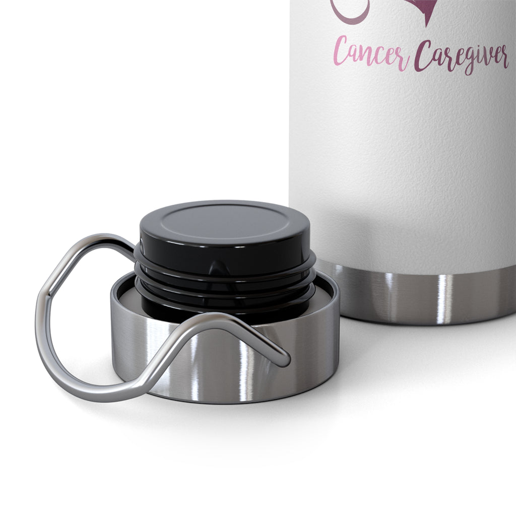 Cancer Caregiver Heart Copper Vacuum Insulated Bottle, 22oz (White)