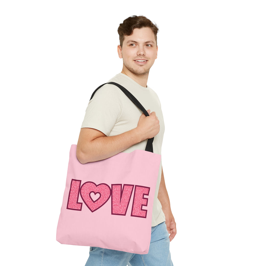 Valentines Love Heart Large Tote Bag