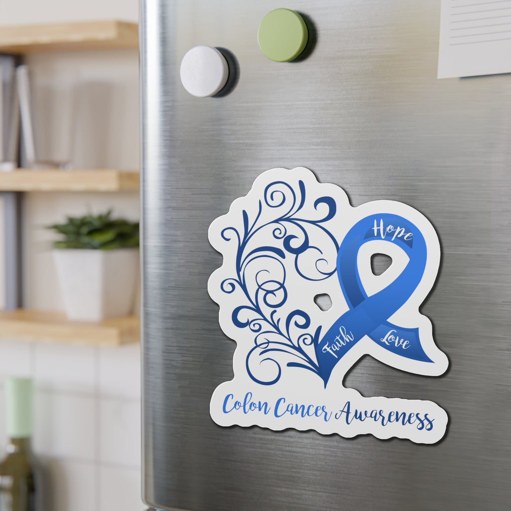 Colon Cancer Awareness Heart Flexible Vehicle Magnet (6 X 6)