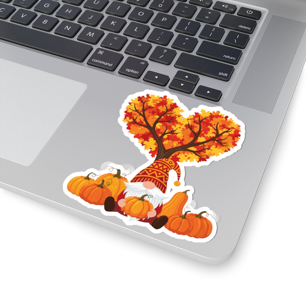 Autumn Gnome Transparent Sticker - Multiple Sizes