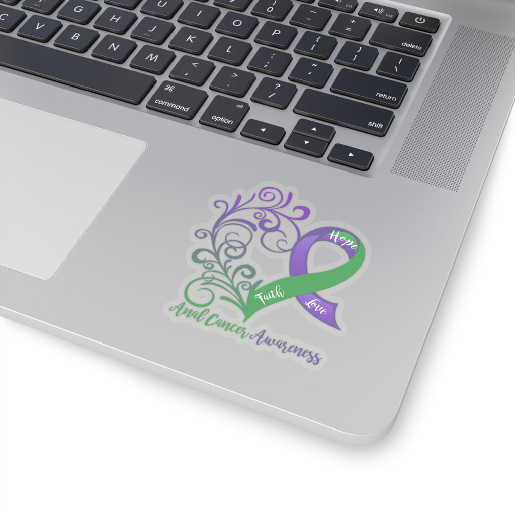 Anal Cancer Awareness Heart Sticker (3x3)