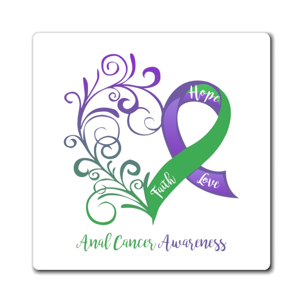 Anal Cancer Awareness Magnet (White Background) (3 Sizes Available)