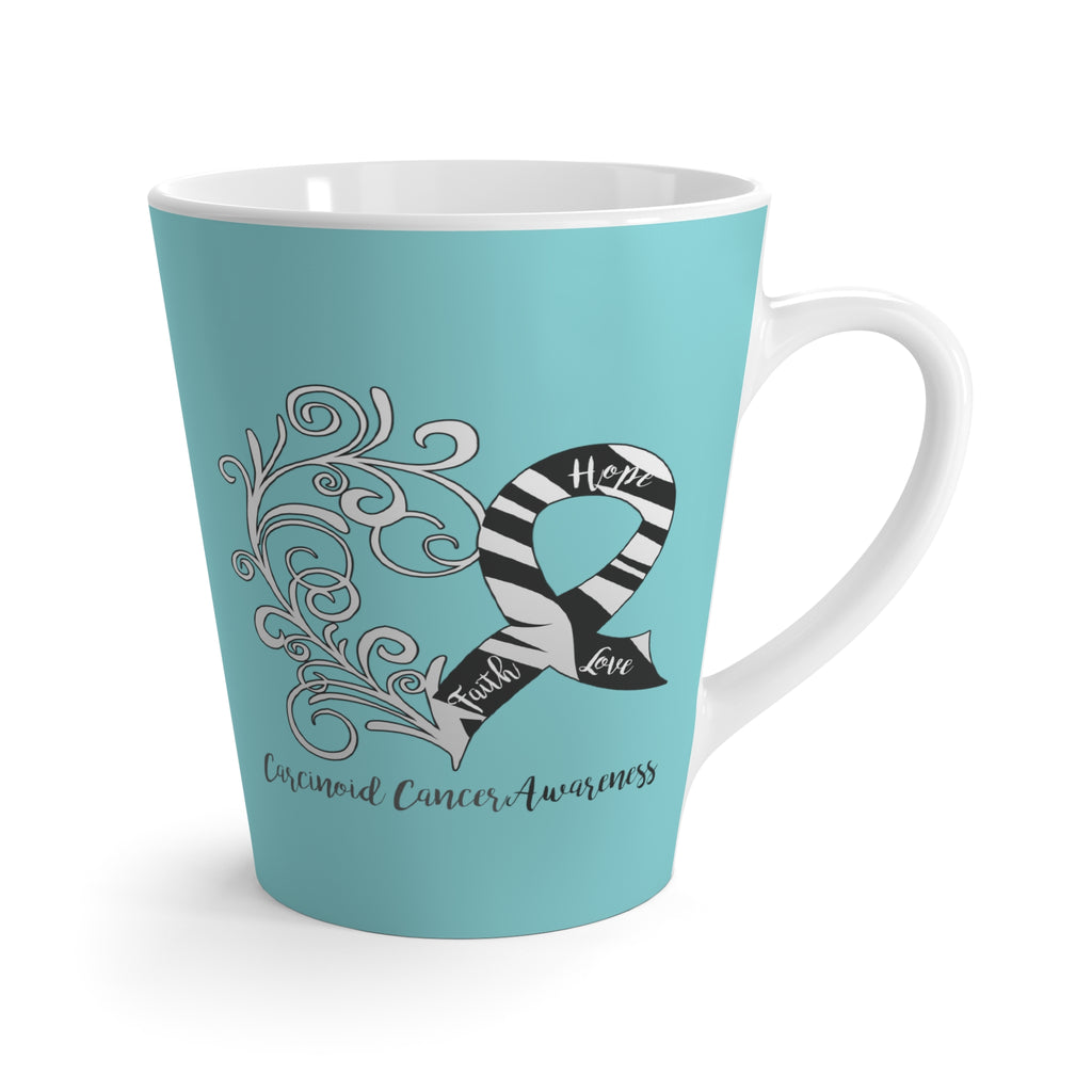 Carcinoid Cancer Awareness "Teal" Latte Mug (Dual-Sided Design)(12 oz.)